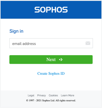 SophosID Login Form